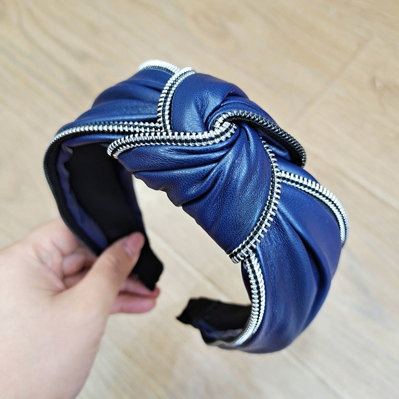 Wholesale Pu Leather Wide Edge Knotted Headband